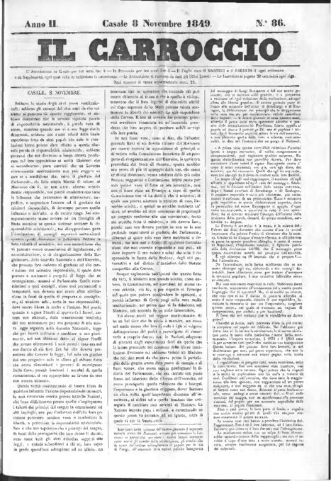 Il Carroccio - Edizione 86 del 08/11/1849
